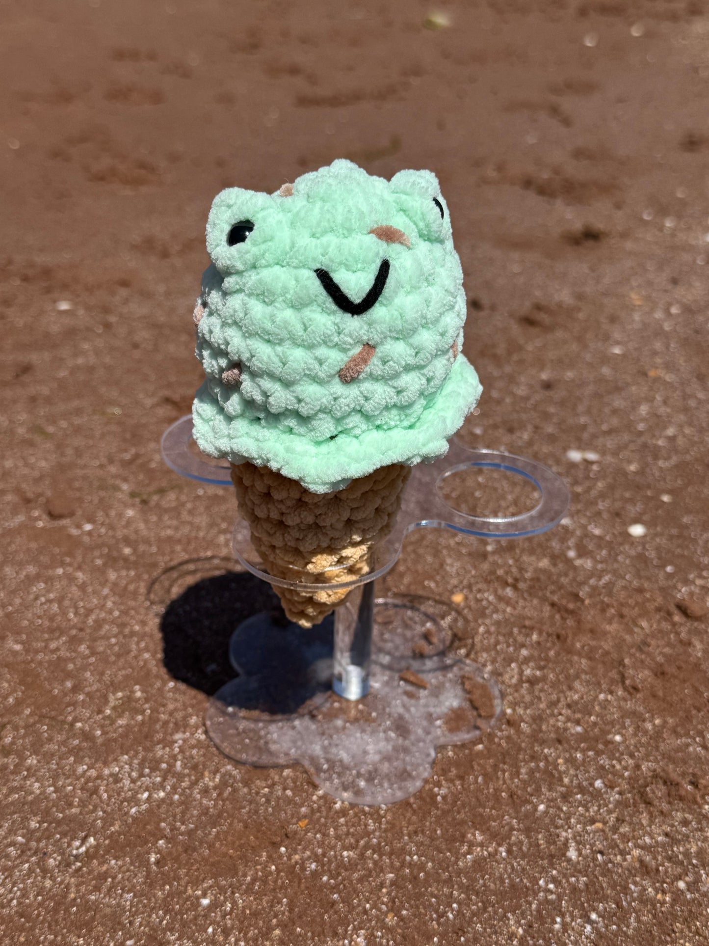 Handmade Frog Ice Cream Plushies – UKCA Tested Soft Toy Cones in Pastel Colours