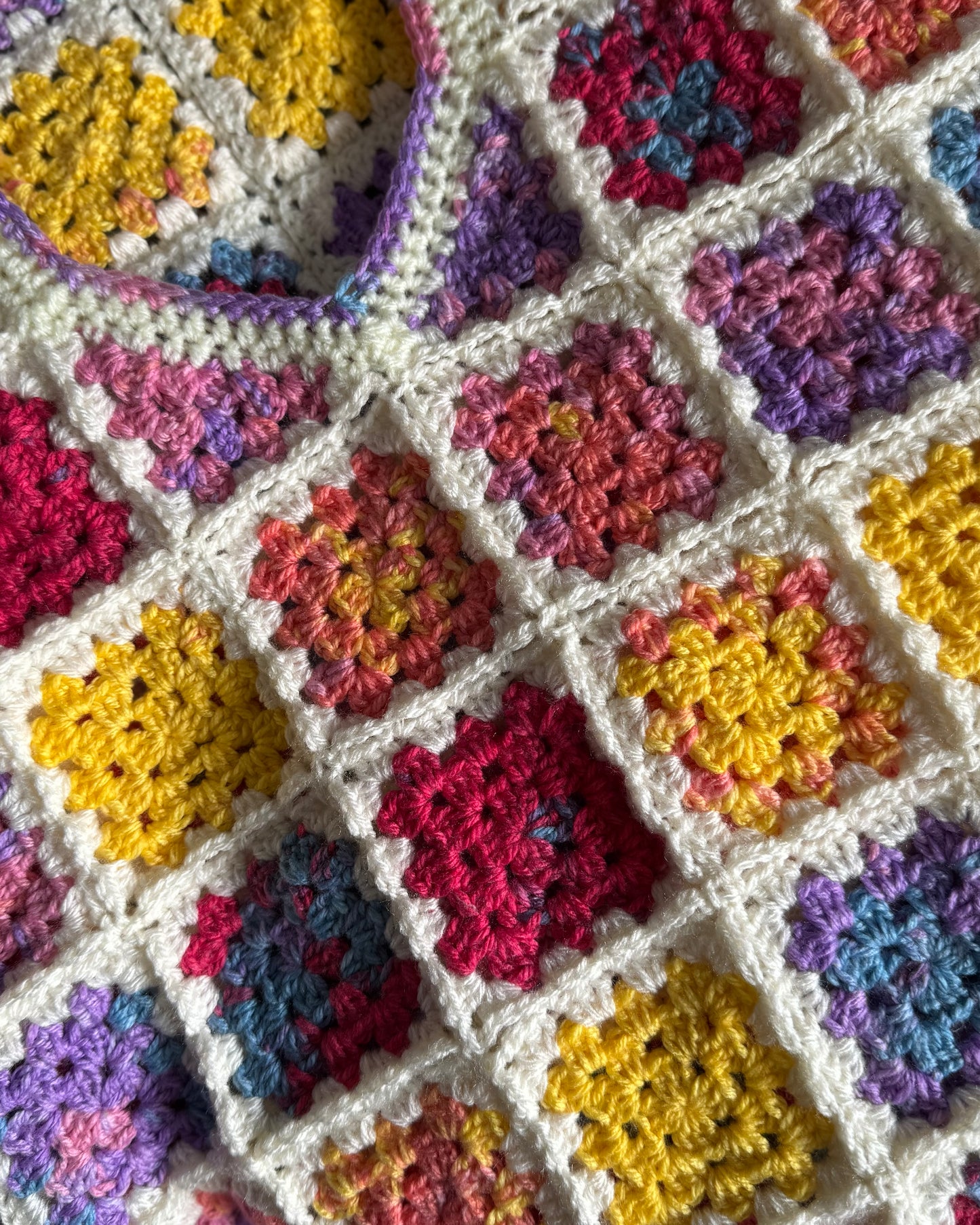 Handmade Crochet Granny Square Vest – Colourful Retro Boho Top (UK Size 8-10)