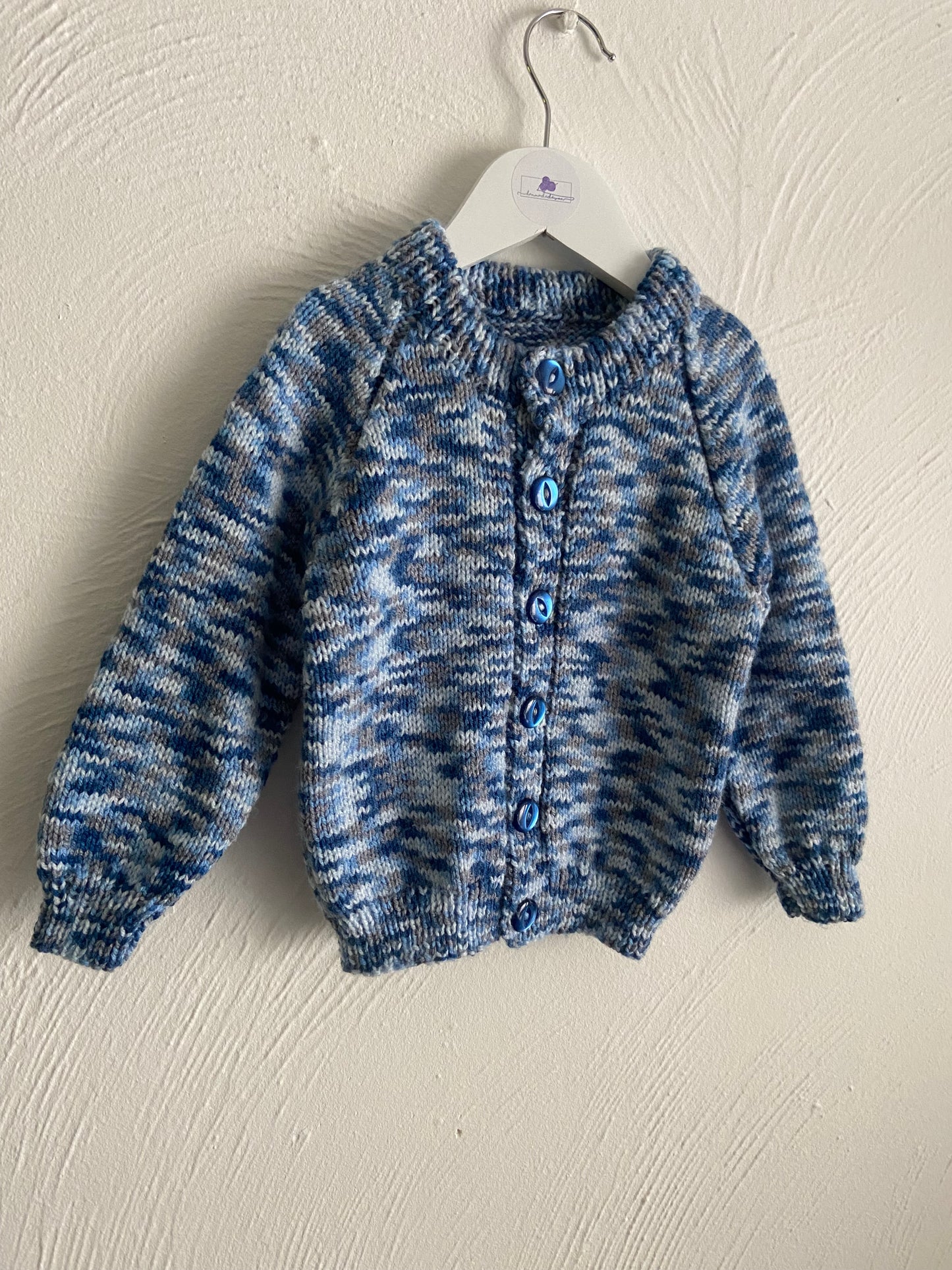 Blue Baby Cardigan with Option for  Custom Embroidery - Soft and Adorable - 2-3 years