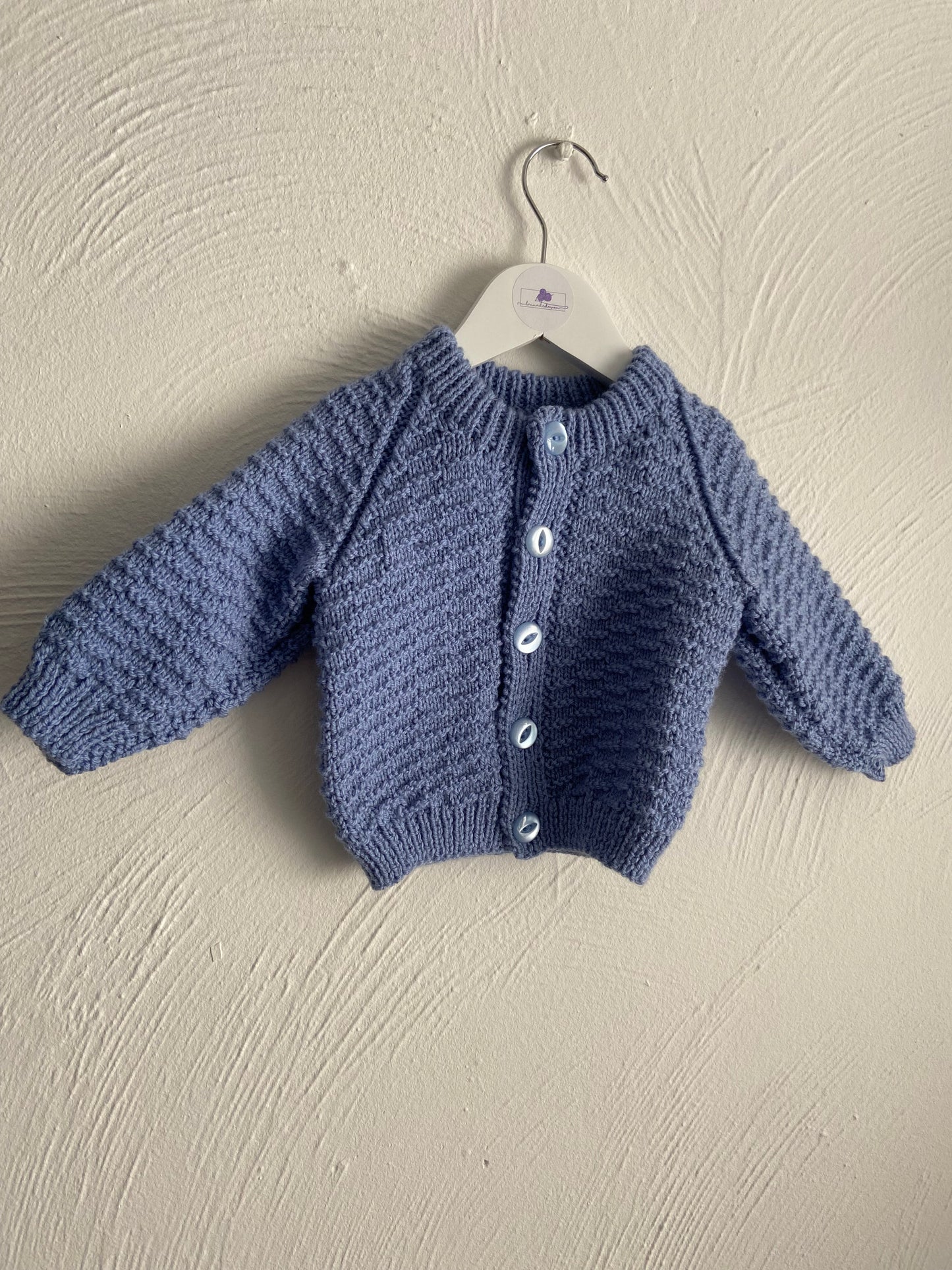 Blue Baby Cardigan with Option for  Custom Embroidery - Soft and Adorable - 6-12months