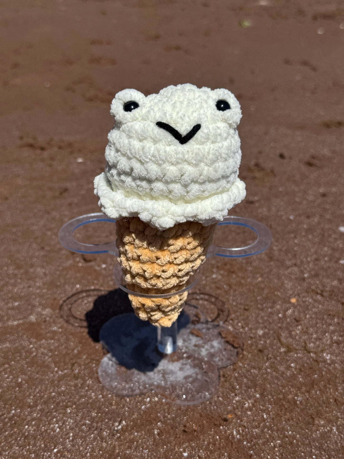 Handmade Frog Ice Cream Plushies – UKCA Tested Soft Toy Cones in Pastel Colours
