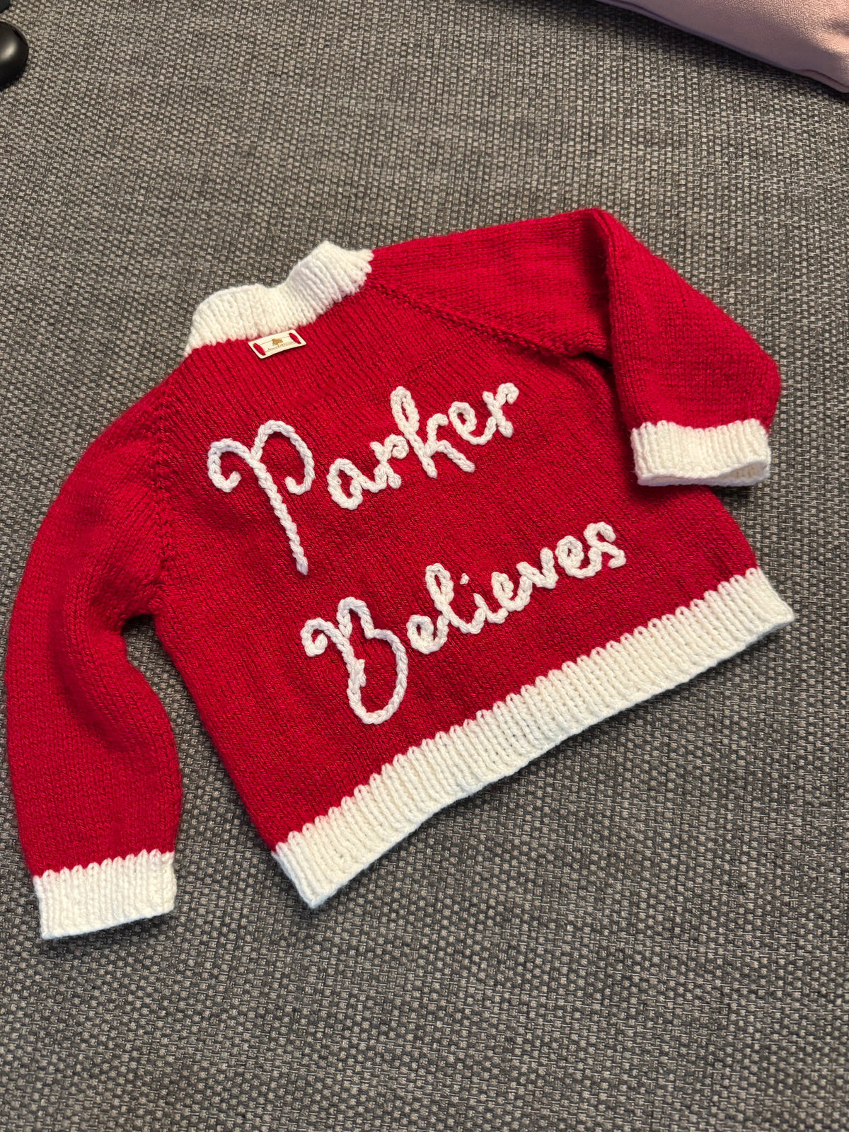Personalised Kids Christmas Cardigan – Handmade