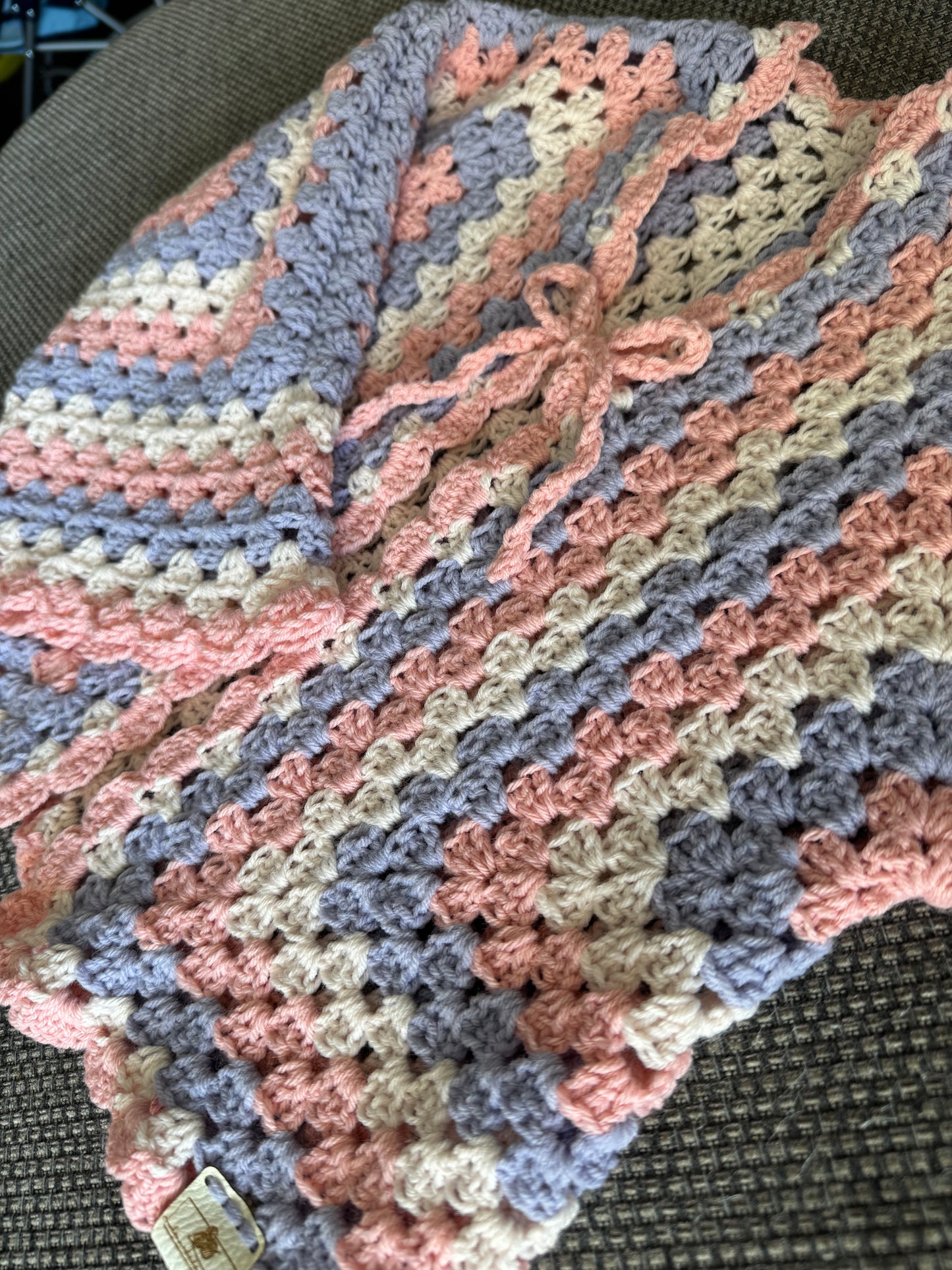 Lightweight Crochet Cardigan – Age 4–5 – Handmade for Spring/Summer - cute bow tie detail