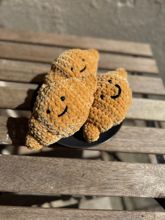 Croissant Plushie – Soft Handmade Crochet Bakery Toy
