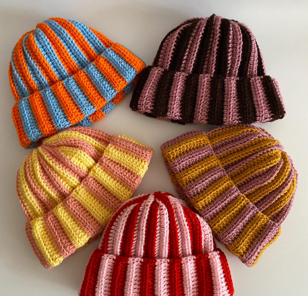 Chunky Knit or Striped Crochet Hat Workshop - Friday 28th November 7-9pm at Devonmade